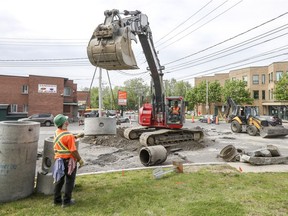 Construction on Cartier Ave., located south of Highway 20, resumed Tuesday morning in Pointe-Claire.