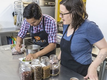 Chefs Maurin Arellano and José-Carlos Redon of Maurin Cuisine. Redon, who is visiting from Mexico, where he is a sustainable insect farmer, and Arellano have organized a series of events during an edible bugs week they planned: It winds up May 24 with an ice-cream pop-up event featuring ice cream incorporating ant eggs. In Montreal on Tuesday, May 22, 2018.