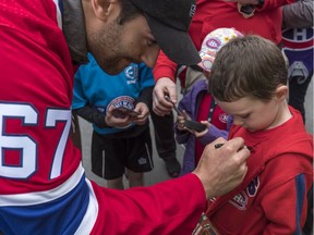 Current and alumni Habs like Max Pacioretty took part in the annual Hockey de Rue fundraising street hockey tournament at the YM/YWHA on Westbury St. in Montreal on Sunday, May 27, 2018.