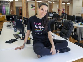 Bella French, CEO and co-founder of adult online company ManyVids in the company's Montreal office Tuesday May 29, 2018. (John Mahoney / MONTREAL GAZETTE) ORG XMIT: 60766 - 0252
