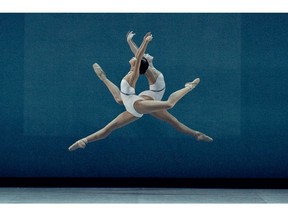 Mai Kono (left) and Sarah Kingston perform the 2nd movement of Beethoven's 7th Symphony, part of Les Grands Ballets' Soirée des Étoiles.