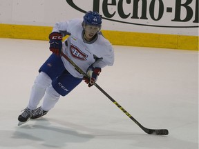 Lukas Vejdemo skates during a scrimmage at the Canadiens development camp at the Bell Sports Complex in Brossard Wednesday, July 8, 2015.
