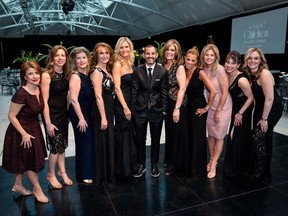 Committee members Helen Stavaris, left, Samantha Bretholz, Marjolaine Lachance, Diana Stefanutti, Élyse Léger, Jamie Silver, Arlene Bratz-Abramowicz, Ari Crudo, Nadine Christie-Caban, Bonnie Feigenbaum and Traci Tohn pose for a pic at the Ball for the Children’s. (Missing: Isabelle Sicard.)