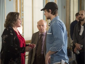 Kathleen Turner, Wallace Shawn and Montreal film maker Pat Kiely on the set of Someone Else's Wedding, being shot at the Windsor Ballroom in Montreal, Tuesday December 6, 2016.