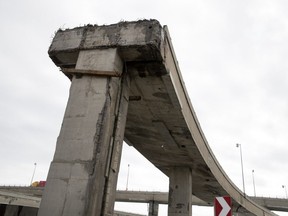A section of the old elevated Turcot is seen in March 2018.