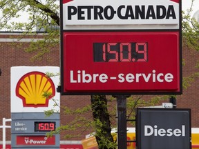 Gas prices broke $1.50 per litre in Montreal May 23, 2018.
