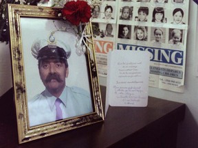 A tribute to Const. André Lalonde was on display at his police station in Kirkland after he was killed on duty in 1996.