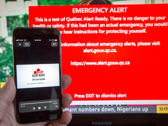 Canada's national emergency alert system will be tested Wednesday
