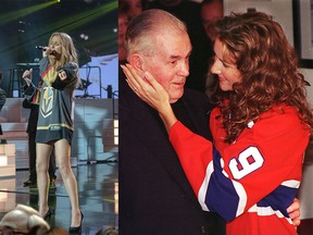 Céline Dion in hockey sweaters through the years.