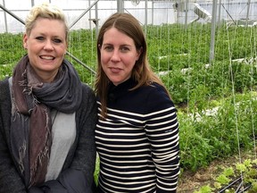 Foxy chef and co-owner Dyan Solomon (left) and La Ferme des Quatre-Temps director Chloé Trudeau on a shoot for Heidi Small's Beyond the Plate at La Ferme des Quatre-Temps in Hemmingford, Quebec.