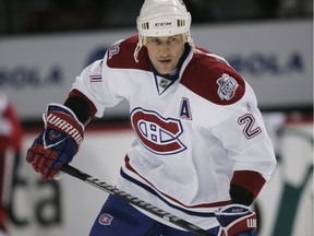 Alex Kovalev takes part in the warmup before start of Canadiens game against the Ottawa Senators at the Bell Centre in Montreal on Feb. 21, 2009.