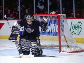 Kings goaltender Kelly Hrudey: the only person to score on him in Game 1 was teammate Wayne Gretzky.