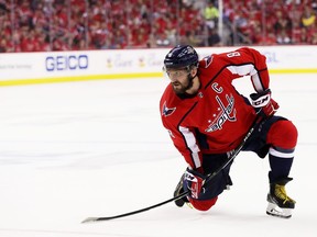 Washington Capitals captain Alex Ovechkin skates in Game 6 against the Tampa Bay Lightning on May 21.