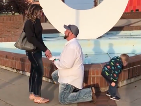 A Michigan boy found a way to make his mark on the occasion of his mother’s marriage proposal.