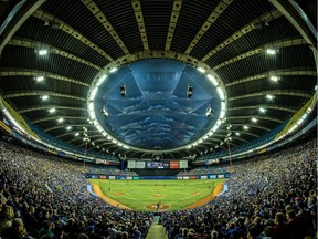 The upper deck of Olympic Stadium was closed off because not enough people turned out to watch the Toronto Blue Jays and St. Louis Cardinals in pre-season game on March 26, 2018.