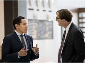 Natan Obed, here with Marcel Behr of the McGill International TB Centre, was in Montreal June 1 to speak about the tuberculosis epidemic in the North.  (Allen McInnis / MONTREAL GAZETTE)
