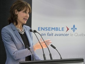 Last week, Kathleen Weil, minister responsible for relations with Quebec’s English-speaking communities, seen here speaking at a press conference in April, announced a massive "hiring blitz" with an emphasis on beefing up the number of anglophones, allophones and other members of minority groups in the provincial civil service.