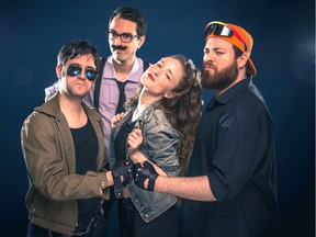 Montreal Fringe festival, The four-strong cast of Toronto sketch troupe Sex T-Rex, Seann Murray, Julian Frid, Kaitlin Morrow and Conor Bradbury, in Crime After Crime (after Crime).