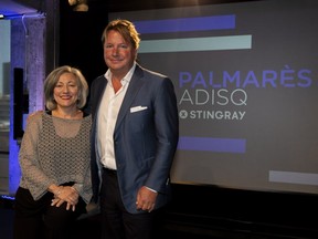 ADISQ general manager Solange Drouin and Stingray CEO Eric Boyko at the launch of Palmarès ADISQ.