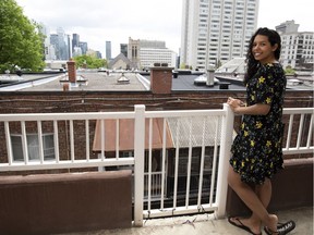 Samela Raissa on the balcony of her home in downtown Montreal on May 23, 2018.