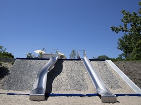 Slides have been installed at the Verdun beach in Montreal.