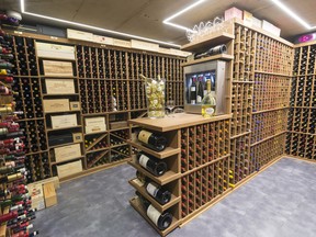 The wine cellar at Le Coureur des Bois Bistro Culinaire.