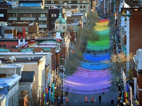 Artist Claude Cormier's "18 Shades of Gay" installation will be taken down for good at the end of the summer 2018 season in Montreal's Gay Village.
