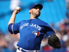 Marco Estrada #25 of the Toronto Blue Jays delivers a pitch in the first inning during MLB game action against the Washington Nationals at Rogers Centre on June 16, 2018 in Toronto, Canada.