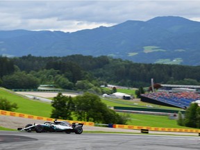 Championship leader Lewis Hamilton steers his Mercedes during Friday practice at the Red Bull Ring for the Austrian Grand Prix. Hamilton topped the time sheets during both the morning and afternoon sessions.