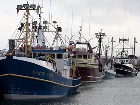 Island sealing boats in port in the Magdalen Islands. Fishing is a massive industry in the Gulf of St. Lawrence and First Nations have vowed to fight any oil exploration there.