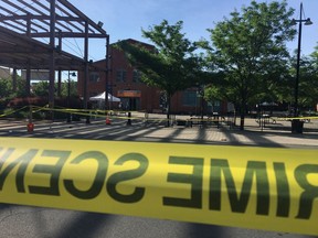 Multiple people were wounded early Sunday, June 17, 2018, when shooting broke out at the Art All Night festival in Trenton, New Jersey, early Sunday, sending people stampeding from the scene and leaving one suspect dead and at least 20 people injured, a local prosecutor said. (Paige Gross/ NJ.com/The Star-Ledger via AP) ORG XMIT: NJNEW103