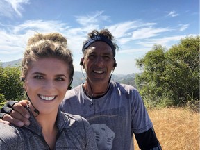 Former Canadiens defenceman Chris Chelios poses with his daughter, Caley, during a bike ride on June 4, 2018 in Malibu Hills, Calif. Twitter