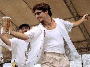 Justin Trudeau at the second annual Kokanee Summit in Creston, B.C., on Aug. 6, 2000. "The Trudeau story is dull," Lise Ravary writes.