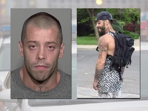 Christophe Oliviera, wanted for questioning in connection with a homicide, was caught on surveillance camera inside the metro system on Saturday afternoon heading towards Montreal.