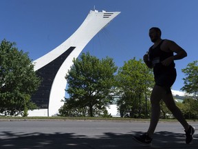 jogger, run, Olympic Stadium, Montreal street