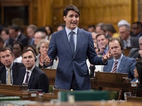 Prime Minister Justin Trudeau rises during Question Period in the House of Commons on Parliament Hill in Ottawa on Wednesday, June 20, 2018.