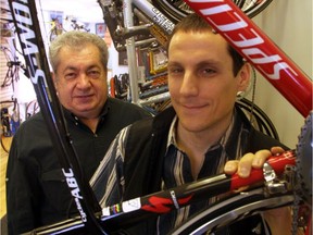 Joe Sylvestre and son Francois Sylvestre, second and third generation of ABC Cycles — a family business that has operated for 72 years.