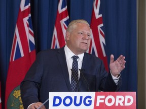 Ontario premier-designate Doug Ford held a press conference after winning a majority for the PC party, in Toronto June 8, 2018.