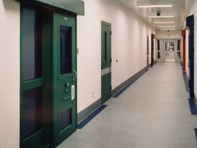 This image provided by the Shenandoah Valley Juvenile Center shows part of the interior of the building in Staunton, Va. Immigrant children as young as 14 housed at the juvenile detention center say they were beaten while handcuffed and locked up for long periods in solitary confinement, left nude and shivering in concrete cells. The abuse claims are detailed in federal court filings that include a half-dozen sworn statements from Latino teens jailed there for months or years. (Shenandoah Valley Juvenile Center via AP)