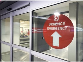 MONTREAL, QUE.: March 14, 2016 -- The entrance to the emergency room at the Royal Victoria Hospital in Montreal Monday March 14, 2016.