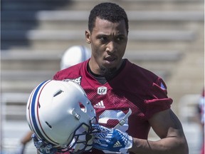 Montreal Alouettes defensive-back Tommie Campbell at the team's training camp at Molson Stadium in Montreal, on May 21, 2018.