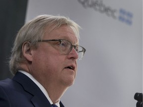 Health Minister Gaétan Barrette, seen in a file photo, and Public Health Minister Lucie Charlebois announced plan to combat addiction on Wednesday.