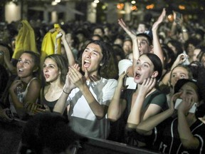 MONTREAL, QUE.: JULY 3, 2018 -- Fans fill Place des Festivals to watch Jessie Reyez perform at a free outdoor show at the Montreal International Jazz Festival in Montreal Tuesday July 3, 2018. (John Mahoney / MONTREAL GAZETTE) ORG XMIT: 60983 - 8528 ORG XMIT: POS1807032114577413