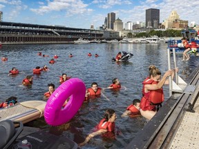 Montreal Mayor Valerie Plante and several other municipal officials will jump into the St. Lawrence River as they participate in the Grand Splash 2018 on Tuesday, July 3, 2018.