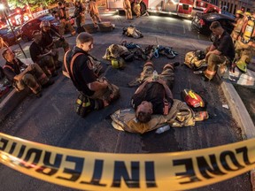 A fire started on a rooftop of the McGill University Faculty of Medicine Building in Montreal on Friday July 13, 2018.