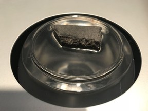 This 24-gram piece of lunar rock will be on display at the Montreal Science Centre for the next five months.