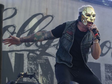 Hollywood Undead performs during the Heavy Montreal Festival on Sunday, July 29, 2018.