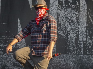 Hollywood Undead performs during the Heavy Montreal Festival on Sunday, July 29, 2018.