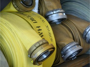 Fire hoses.