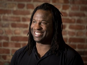 Former Canadien Georges Laraque has turned to veganism and co-owns a vegan restaurant, where he is seen in Montreal on Friday, July 20, 2018.